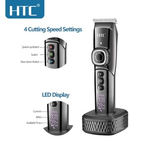 Tondeuse à cheveux professionnelle d'affichage à LED de HTC pour le barbier et le salon avec la conception spéciale de concept de diamant AT-788 - Product Image 3