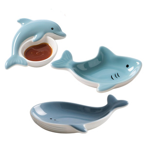 Bouteille d'essence en céramique animaux marins mignons 2 oz, pot d'huile essentielle requin et dauphin avec bouchon en liège, décoration effrayante pour spas et salons - Product Image 4