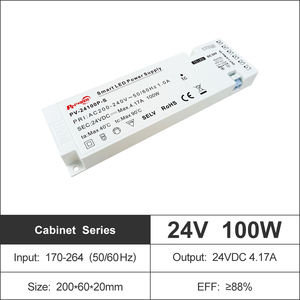 100W Constant Voltage Cabinet Lighting <b>Led</b> <b>Driver</b> 170-264V AC-DC 12V24V IP20 Flicker Free Non-waterproof Plastic <b>LED</b> Power - Product Image 5