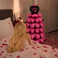 Kit de Globos de Corazón Te Amo, Árbol de Globos 3D de 80x140cm, Feliz Día de San Valentín, Globo de Aluminio para Aniversario