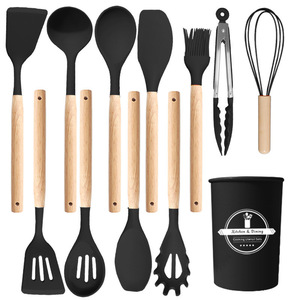 Ustensiles de cuisine en silicone antiadhésifs, ensemble d'ustensiles de cuisine, spatule, pelle, fouets, ensemble d'outils de cuisson - Product Image 5