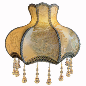 <span class=keywords><strong>Paralume</strong></span> Moderno a Campana Curva in Tessuto Jacquard Fatto a Mano con Nappe di <span class=keywords><strong>Cristallo</strong></span>, Decorativo per Lampade da Tavolo e da Terra - Product Image 2