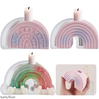 Early Riser Silicone Moule DIY Résine Époxy et Plâtre Bougeoirs Créer Arc-En-Ciel Pont Bougie Bases Conception Décorative