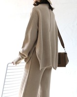 Ensemble décontracté tricoté pour femme, pantalon large et pull ample, nouvelle collection automne 2026, style rajeunissant, vente en gros