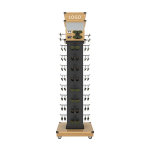 Tùy Chỉnh Kính Biểu Tượng Quang Bán Lẻ Tầng Đứng Kính Mát Hiển Thị Giá Cho Kính Cửa Hàng Với Bàn Quay Bánh Xe - Product Image 5