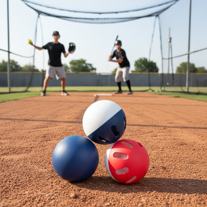 ลูกเบสบอลพลาสติกแบบมีรู สำหรับฝึกซ้อม 6 ลูก หรือ 12 ลูก ใช้กับไม้ตีวิฟเฟิล - Product Image 1
