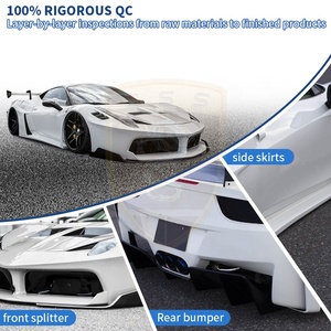 Upgrade ke LB GT Style bemper mobil rakitan, Kit bodi lebar Ferrari 458, bemper depan menyala, Rok samping sayap - Product Image 2
