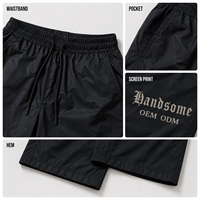 Pantalon Homme Marque Privée Léger en Nylon Coupe Large avec Cordon de Serrage Imprimé Sérigraphié Poches Latérales Style Décontracté Streetwear