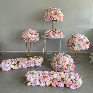 Centrotavola Moderno con Grandi Rose Bianche in Seta <span class=keywords><strong>Salura</strong></span> per Matrimoni ed Eventi - Product Image 1