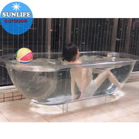 Baignoire moderne en acrylique transparente 2020 pour hôtel et complexe hôtelier
