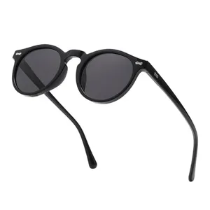 Yeni avrupa ve amerika moda Artsy gözlük klasik yuvarlak çerçeve güneş gözlüğü polarize klasik kadın erkek sürüş Shades