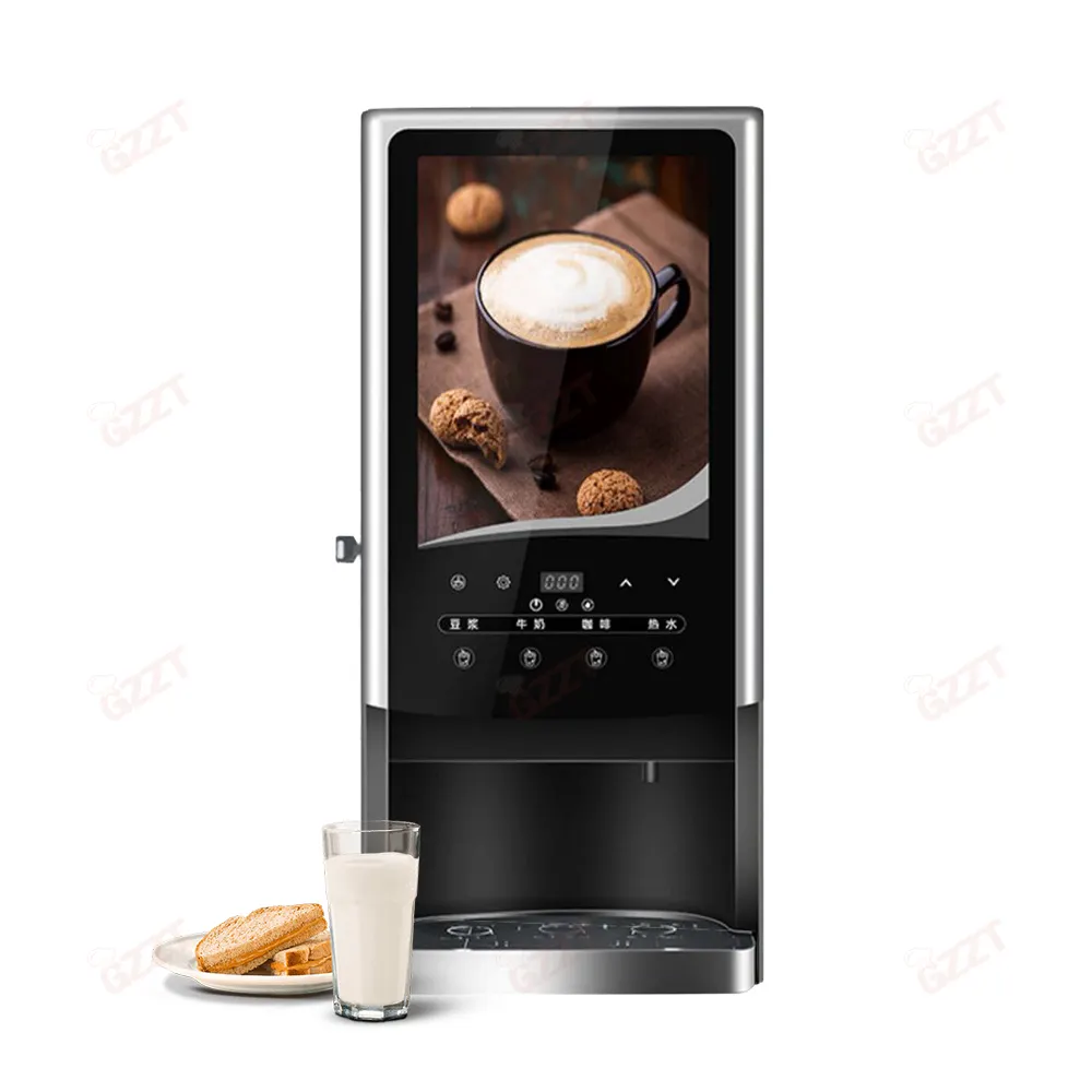 Distributeur automatique de café à usage de bureau avec CE approuvé Café/thé au lait/eau au chocolat chaud 4 saveurs distributeur automatique de café