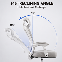 Chaise de bureau ergonomique inclinable pour le gaming et l'étude, avec accoudoirs, design minimaliste moderne, dossier en maille et rembourrage en éponge, modèle Eight