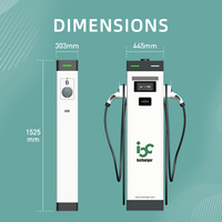 Chargeur EV au sol 22kW double prise AC pile de charge pour usage commercial avec système de paiement