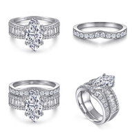 Modyle — bague de luxe en argent et Zircon, ensemble de bagues en 3 ct, 7x14mm
