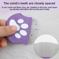Sloppup Portable Soft Metal Pet Flea Comb with Fine-toothed Teeth for Dogs & Cats-Knot-Breaking & Loose-Hair Removal
