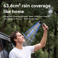 Pompe de douche portable Qunature pour l'extérieur, 8000 mAh rechargeable, étanche IPX8, pour le camping, la voiture, le vélo, le lavage des animaux