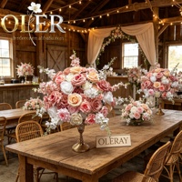Bouquet de roses artificielles en soie Oler Wholesale pour la décoration de table de banquet de mariage