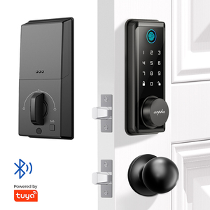 Arpha Tuya APP Electronic Fingerprint Hotel Black Smart Deadbolt <strong>Door</strong> <strong>Locks</strong> Waterproof Gate Home Outdoor Smart <strong>Lock</strong> With <strong>Handle</strong> - Product Image 1