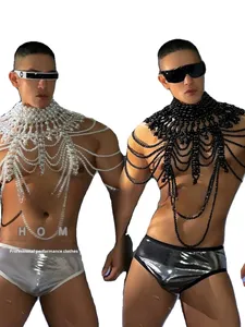 Nouveau costume de performance DS, bar, spectacle de gogo, ambiance de fête, unisexe, DJ, Noël, leader, ballet sexy, 100% polyester, adultes, en stock - Product Image 4