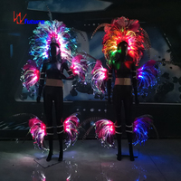 LED entusiasmo Samba deslumbrante luminiscente rendimiento disfraz pluma luminiscente disfraz carnaval actuación disfraz 1 pieza