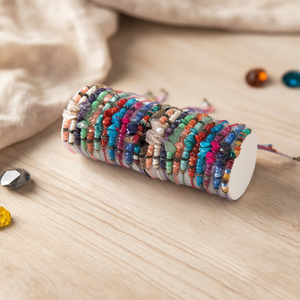 Bracelet perlé en pierre multicolore de forme irrégulière, 24 pièces, bijoux à la mode - Product Image 2