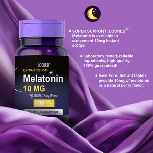 OEM LO CRED Mélatonine <span class=keywords><strong>10mg</strong></span> |   300 gélules molles |   100% sans médicaments |   Complément alimentaire naturel pour favoriser le sommeil chez les adultes |   Dissolution rapide - Product Image 3