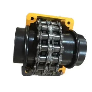 High torque double row power drive cast steel roller chain coupling with housing