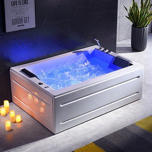 Baignoire <span class=keywords><strong>Jacuzzi</strong></span> à Hydrothérapie en Acrylique pour Deux Personnes, Intégrée au Mur, pour Salle de Bain - Product Image 6