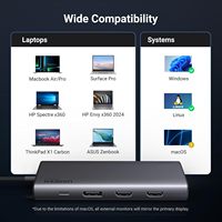 Base de Conexión USB C 8 en 1 UGREEN, Monitor Dual 4K, Pantalla Triple, Hub USB C, 100W PD, Compatible con MacBook y Lenovo