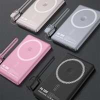 PD20W 5000mAh Léger Ultra-Mince Forte Attraction Magnétique Écouteurs Intelligents Montres Sans Fil Charge Rapide Power Bank