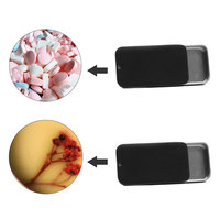 Boîte de rangement en métal à couvercle coulissant pour petits objets tels que bonbons, câbles USB, pilules, boucles d'oreilles, bijoux, baume.