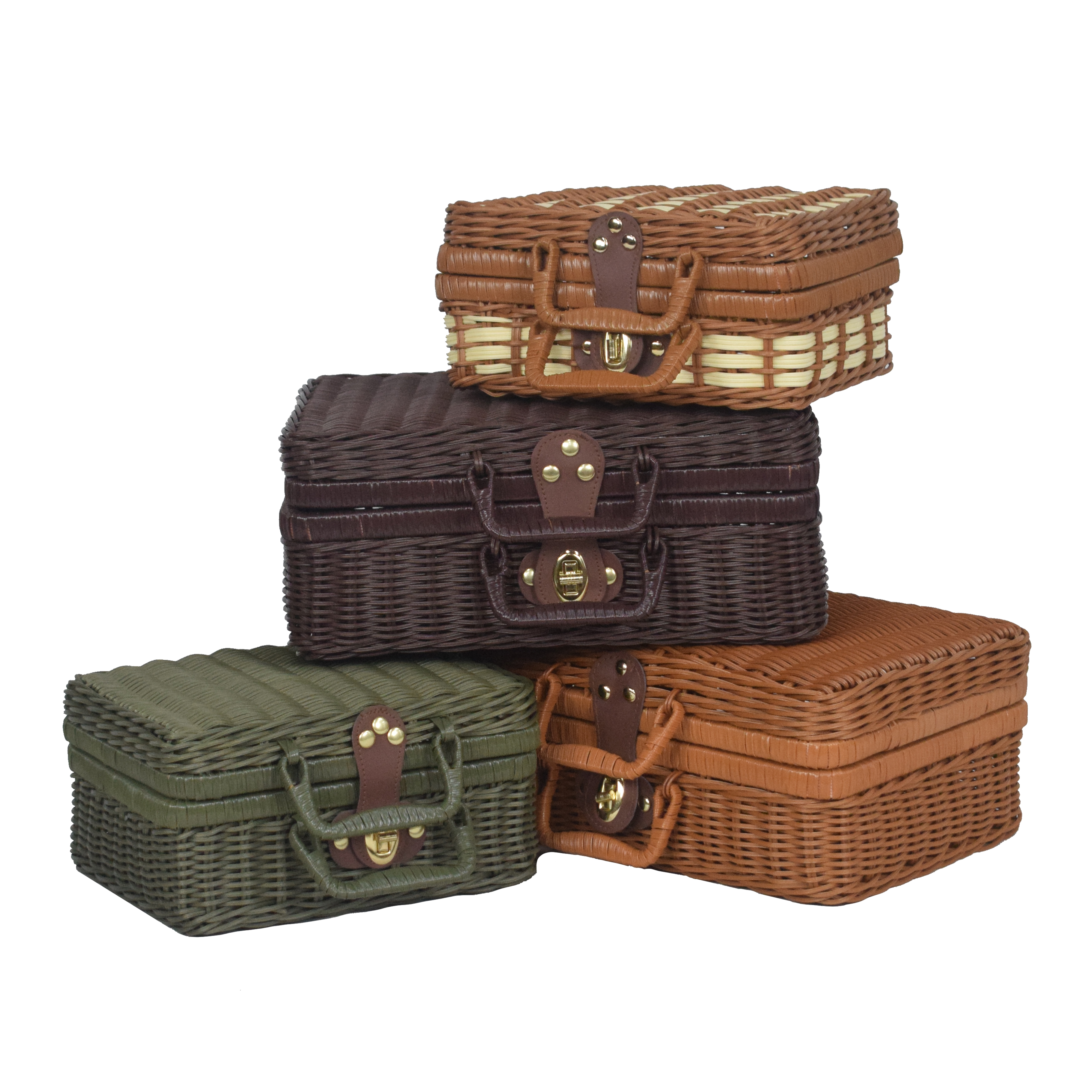 Rattan Storage Basket Decorative Woven Basket With Lid - View #11