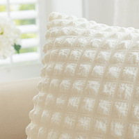 Nouvelle housse de coussin en tissu à carreaux élastique simple, couleur unie, pour la maison, le salon, le canapé et la décoration de la chambre à coucher