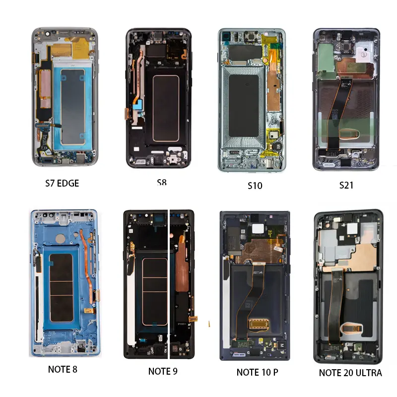 S7 حافة شاشات LCD لسامسونج ل غالاكسي S3 S4 S5 S6 حافة S7 S8 S9 S10 زائد S20 جدا شاشة الكريستال السائل شاشة تعمل باللمس محول الأرقام بالجملة