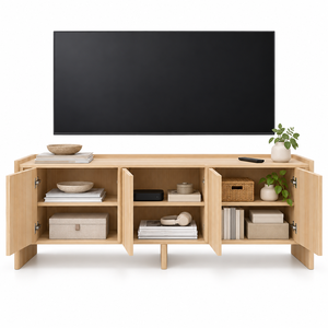 Elegante Mobile <span class=keywords><strong>TV</strong></span> Moderno in Legno da 65 <span class=keywords><strong>Pollici</strong></span> con 4 Ante per Uso Domestico - Arredamento per Soggiorno - Product Image 6