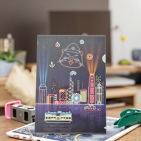Classeur à levier en forme de L transparent A4, pochette pour documents, plastique PP, surface brillante/mate/givrée, utilisation scolaire et de bureau