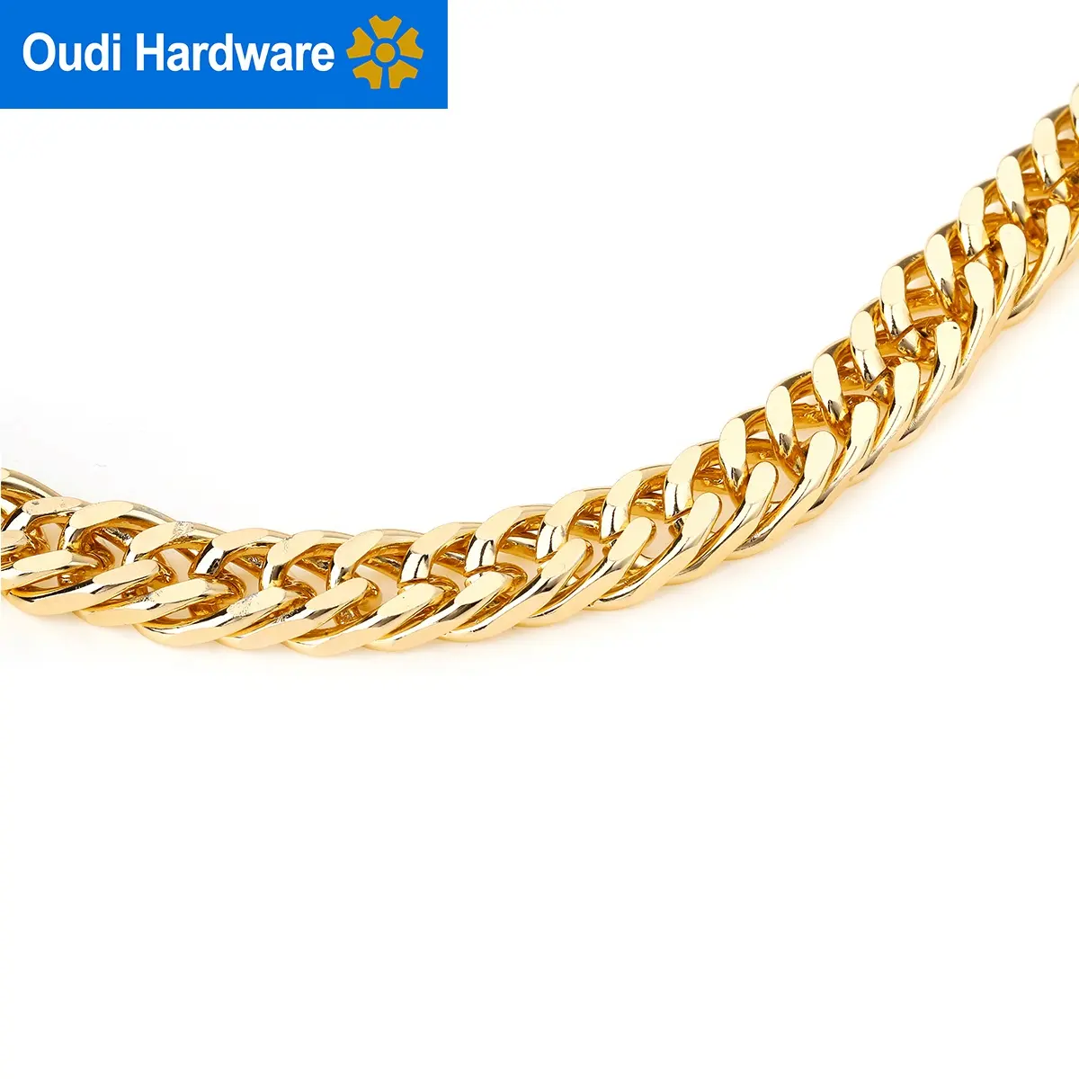 Mango de cadena de metal dorado claro personalizado, piezas y accesorios de cadena de aluminio de lujo, cadena de bolso de metal para bolsos