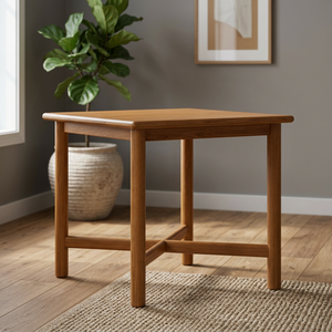 Table à manger moderne en teck massif, écologique, durable, imperméable, design scandinave minimaliste, carrée, meubles de maison, salon - Product Image 3