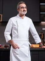 Vestes de chef de restaurant pour hommes, 100% polyester, manches longues, logo personnalisé, uniforme de travail pour les cuisines de fondue et de restauration rapide