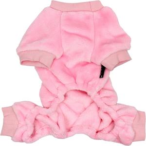 Talla M CatDog Fleece Jumpsuit Warm Winter Outfit para hembras Perros y Gatos-Velour Pink Dog Pijamas - Product Image 4
