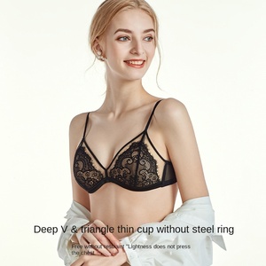 <span class=keywords><strong>Reggiseno</strong></span> Gotico in Pizzo Francese, Sexy e Seducente, per Donne con Coppa Piccola, Effetto Push-Up, Senza Cuciture, Stile Sottile - Product Image 3