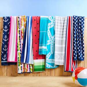 Serviettes de bain d'été 100% coton de haute qualité, impression directe d'usine, serviette de plage jacquard personnalisée avec logo - Product Image 1