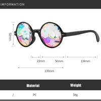 Mode Rave forme ronde kaléidoscopes lunettes de soleil femmes fête prisme psychédélique lentille diffractée lunettes de soleil pour Rave Festival