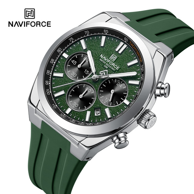 Fashion NAVIFORCE 8080 Outdoor Sport Quartz Watches for Man  Chronograph Calendar Luminous Waterproof Men Wristwatch Relojes