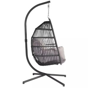 Silla Colgante de Mimbre en Forma de Huevo, Plegable, para Jardín, Patio, Balcón, Embalaje en Caja, Muebles de Exterior - Product Image 4