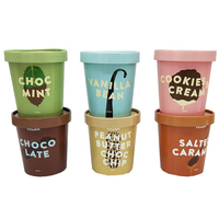 Custom Logo Printing Paper Frozen Yogurt Cup Ice Cream Paper Cup 16 oz