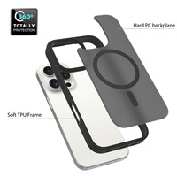 Coque de téléphone transparente HMJ 2026 en TPU PC avec support magnétique sans fil pour iPhone 17 16 15 Air Plus Pro Max