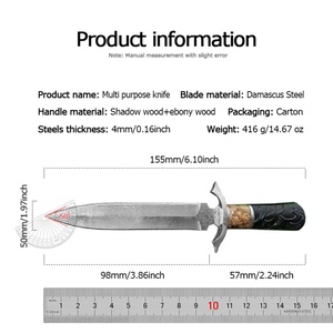 มีดต่อสู้แบบปรับแต่งได้ Roman Excalibur คุณภาพสูง ใบมีดเหล็กกล้าไร้สนิม D2 ปลายแหลม พร้อมปลอกไม้แบบอุตสาหกรรม - Product Image 6