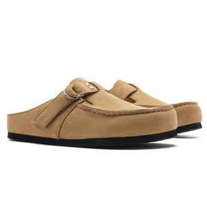 Mocassins d'été respirants pour hommes 2026 à semelles épaisses et talons rehaussés, en cuir de vachette marron, sandales décontractées - Product Image 5
